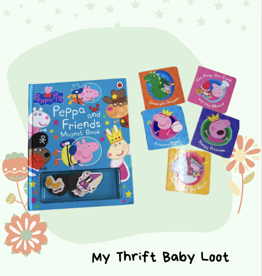 Preloved Peppa pig magnet book and small board books